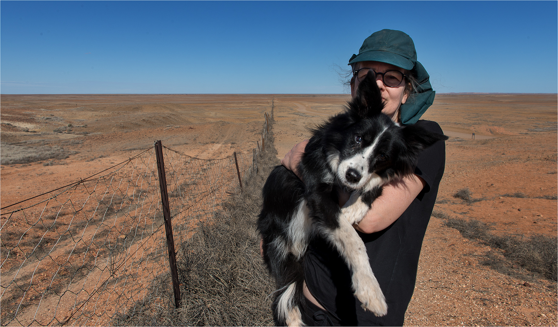 Koda the blunder dog not feeling the best at the Dog Fence in outback S/A