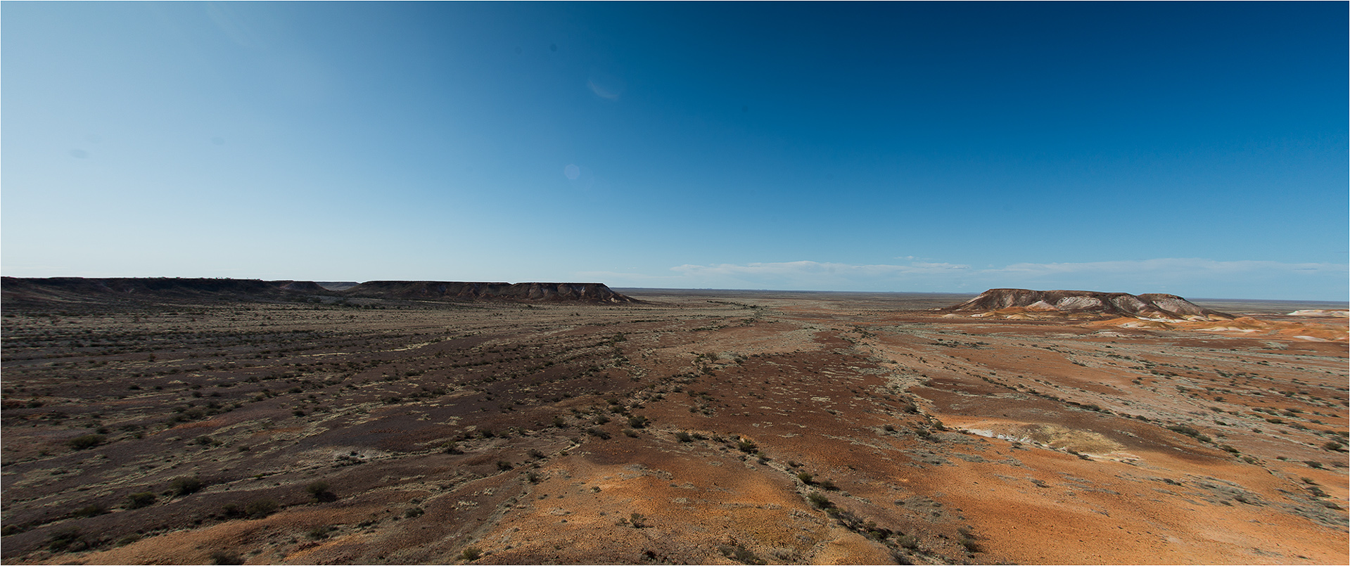 Fisheye shot unbent in PhotoShop of the Kanku- Breakaways Conservation Park, South Australia