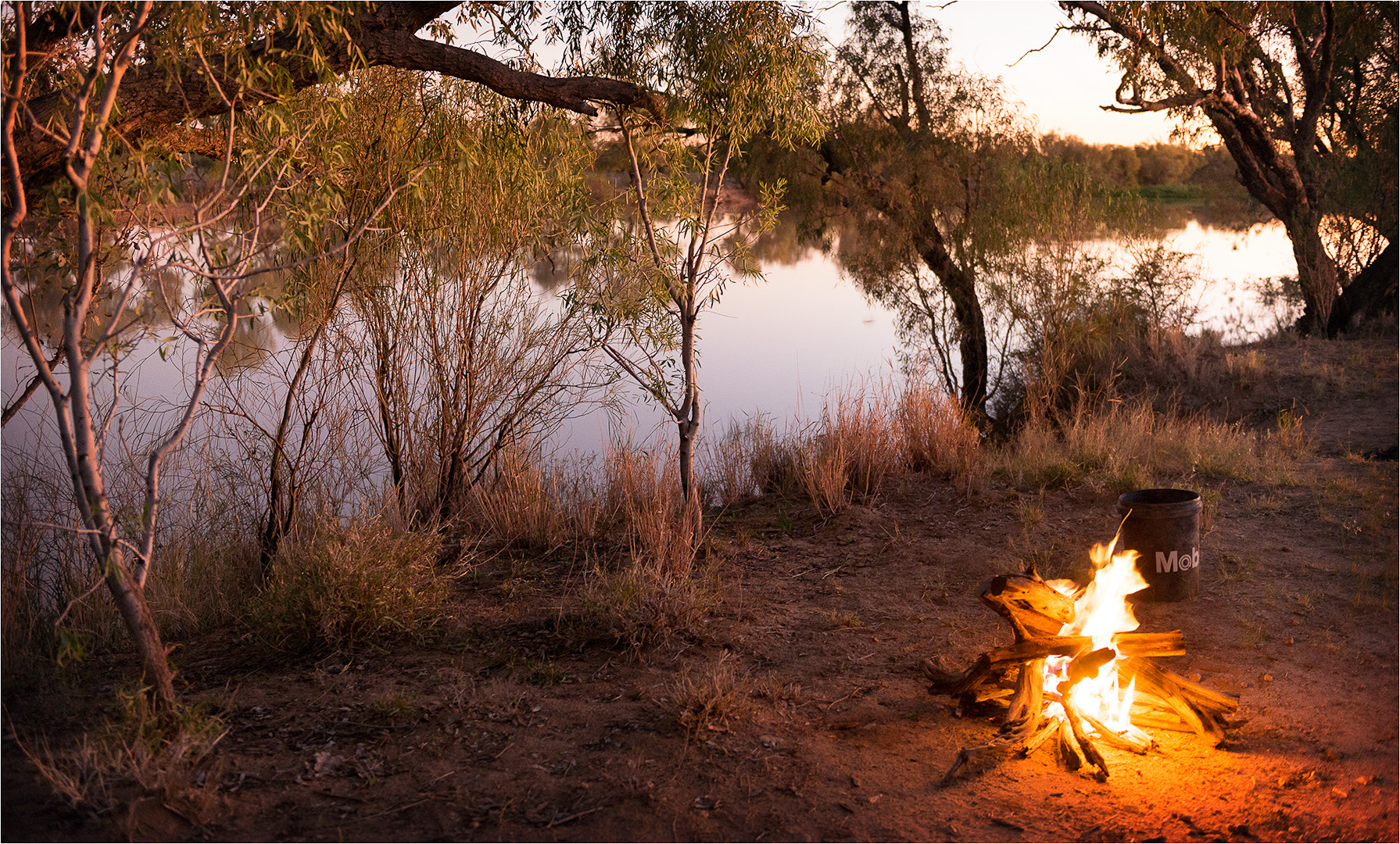 Wilson river camp fire
