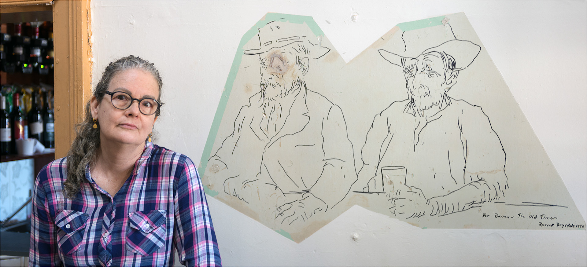 Mim and Russell Drysdale art at the Family Hotel at Tibooburra, NSW